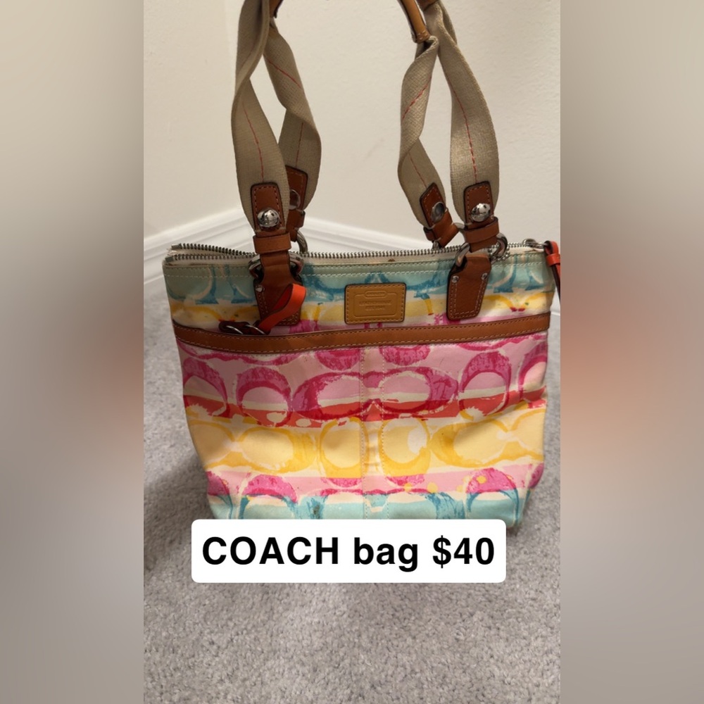 Coach Pastel Multicolor Shoulder Bag